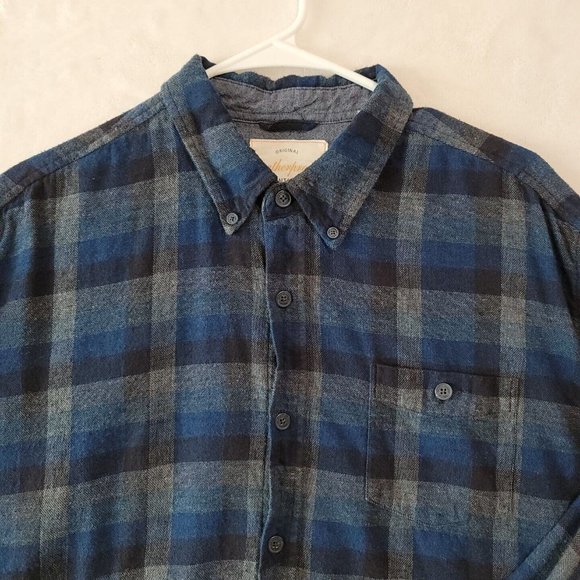 Original Weatherproof Vintage Blue Plaid Flannel Long Sleeve Men's Size XL - Picture 2 of 13